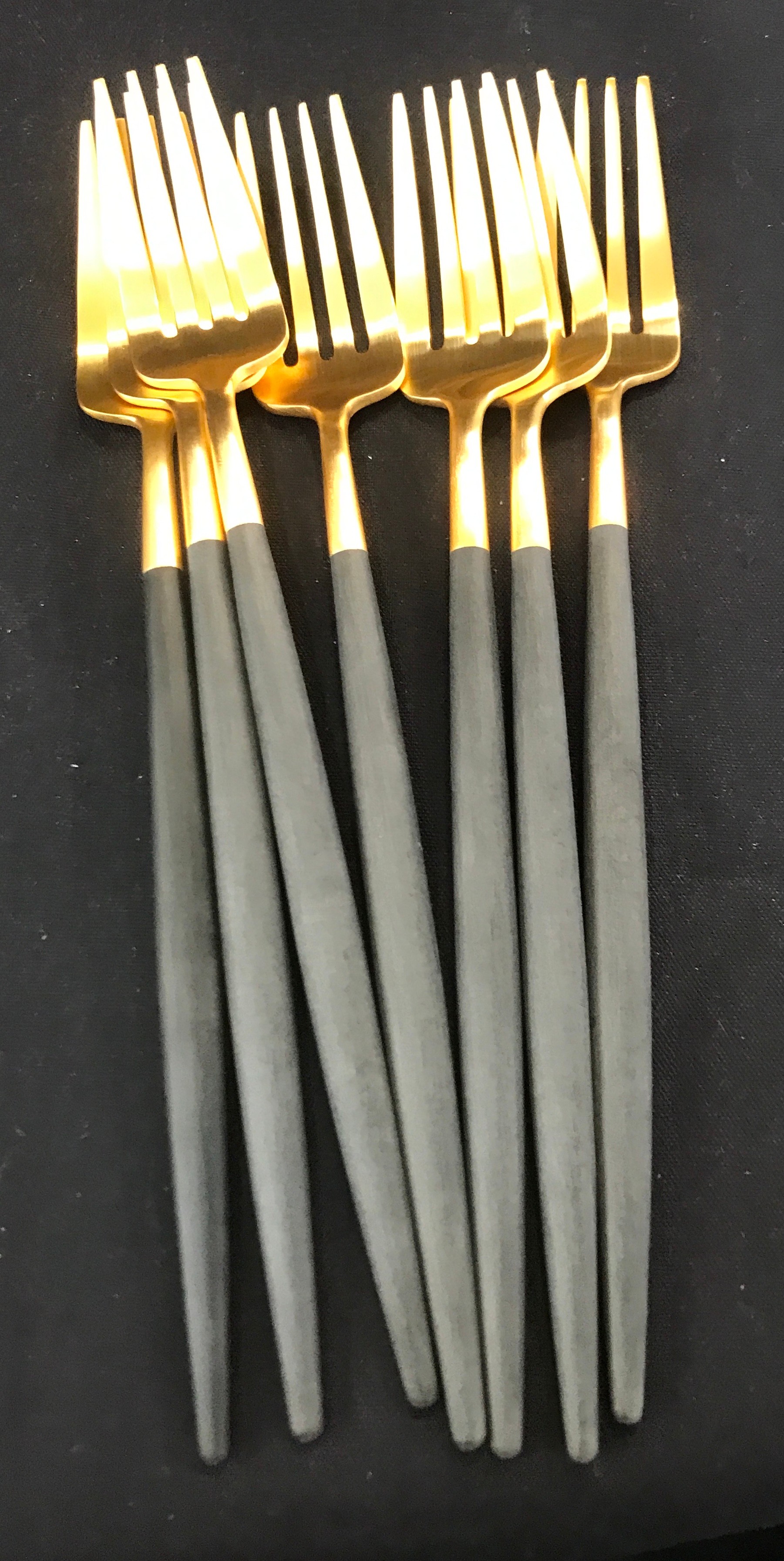 Boxed 24 place setting Cutipol cutlery matte black and gold plated - Bild 3 aus 4