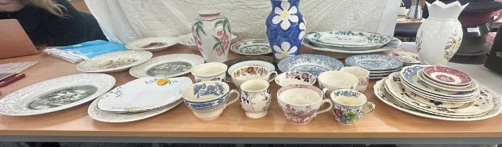 Large selection of pottery to include Masons, Wedgwood etc