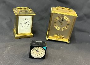 3 Vintage clock includes 2 carriage clock one by Mather Burrows, untested