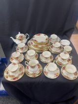 Selection of Royal Albert Old Country rose pottery includes Tea pot, cups, saucers etc