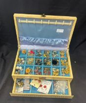 Jewellery box and a selection of costume earrings