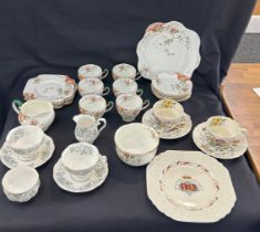 Selection of part tea services to include Royal Albert Silver Maple pattern, Grafton China and