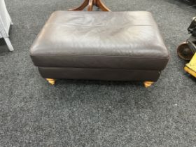 Large leather pouf 37 inches long 25 inches wide 16 inches tall