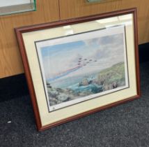 Framed Aircraft print by G. Herickx "the goose" measures approximately 24inches tall 29 inches wide