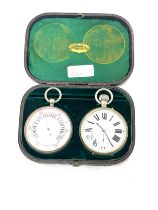 Vintage cased NE Cretti and Zambra London pocket watch and barometer, untested