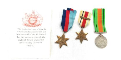 Medals to include 39-45 star, Africa Star and North, Africa clasp, Defence medal to H.G.Brown with