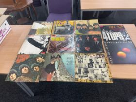 Large selection of assorted records includes Venus and mars, The beatles, Led Zepplin etc