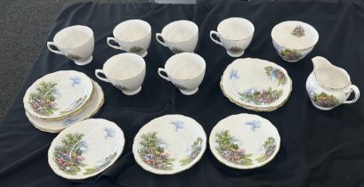 Royal Vale bone china tea service to include cup, saucers etc