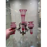 Antique Ruby Glass epergne
