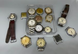 Collection of gents wrist watches to include Smiths, Lucerne etc 15 watches in total