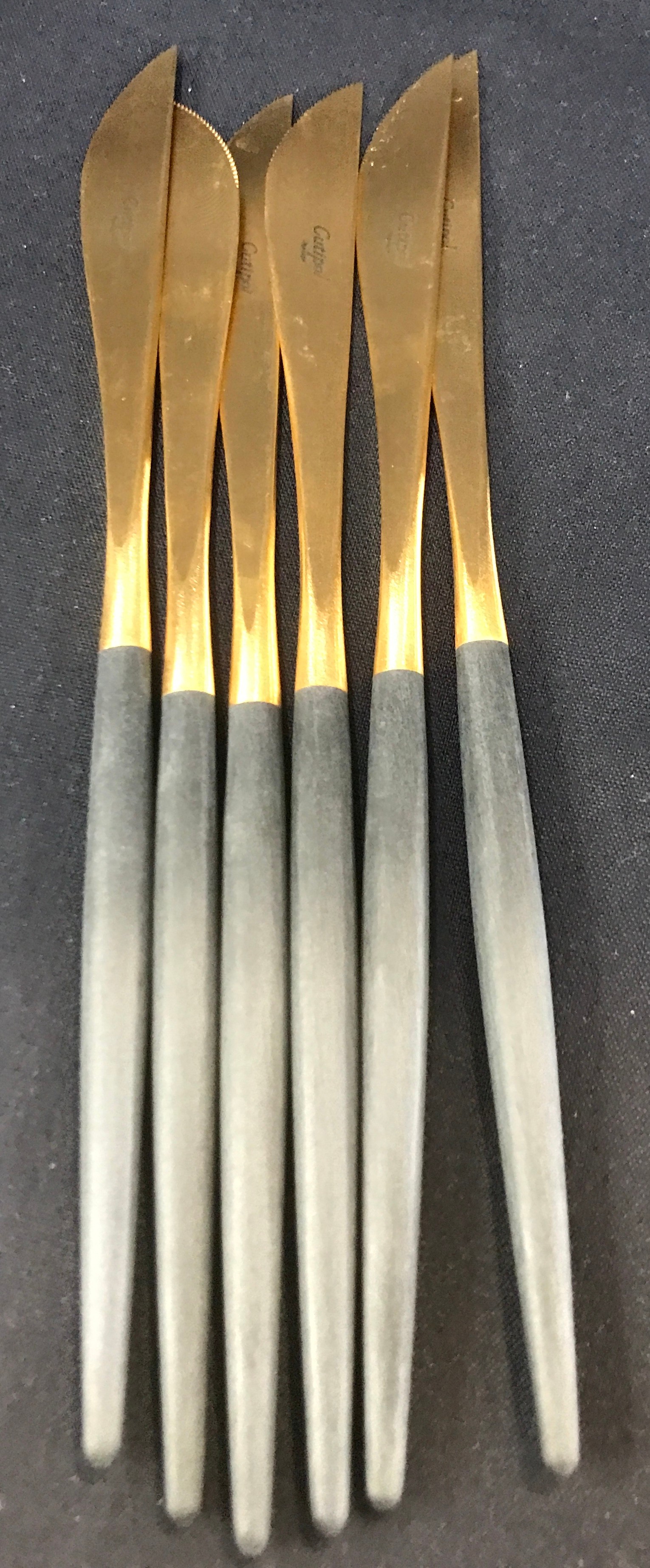Boxed 24 place setting Cutipol cutlery matte black and gold plated - Bild 4 aus 4