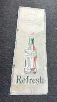 Vintage tall enamel Coca cola sign, approximate measurements Height 54 inches, Width 18 inches