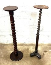 pair of barley twist plant stands overall height 37 inches tall