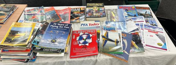 Large selection of assorted air craft magazines to include Aircraft spruce and speciality co, Wag-