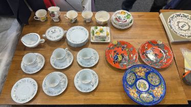 Selection of part tea services to include Noritake Japan and Belle Fiore and a selection of