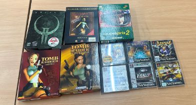 Selection of board games to include Tomb raider, Grand prix , playstation games