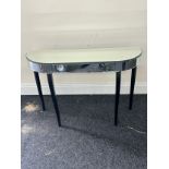 Mirror topped console table 44 inches wide 14 inches depth 30 inches tall