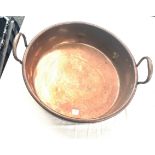 Vintage Copper 2 handled cooking pan, diameter 15 inches, height including handle 7 inches