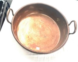 Vintage Copper 2 handled cooking pan, diameter 15 inches, height including handle 7 inches