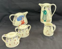 Selection of Villeroy & Boch Depuis 1748 design 1900 porcelain items to include tea pot, coffee pot,