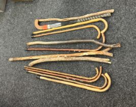 Selection of vintage walking sticks