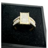 9ct gold mix cut diamond dress ring (3.3g)