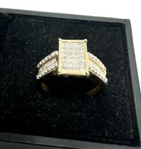 9ct gold mix cut diamond dress ring (3.3g)