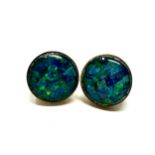 9ct gold opal triplet stud earrings (2.7g)