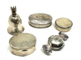 4 x .925 sterling silver pill / trinket boxes