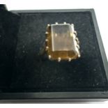 9ct gold smoky quartz ring weight 3.5g