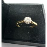 18ct gold & platinum diamond solitaire ring (2.4g)