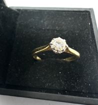 18ct gold & platinum diamond solitaire ring (2.4g)