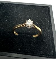 9ct gold diamond solitaire ring (1.6g)
