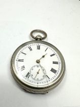 Silver open face pocket watch the watch is ticking