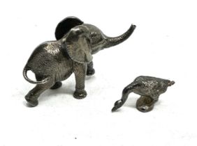 2 x .950 & .925 silver miniature animal ornaments