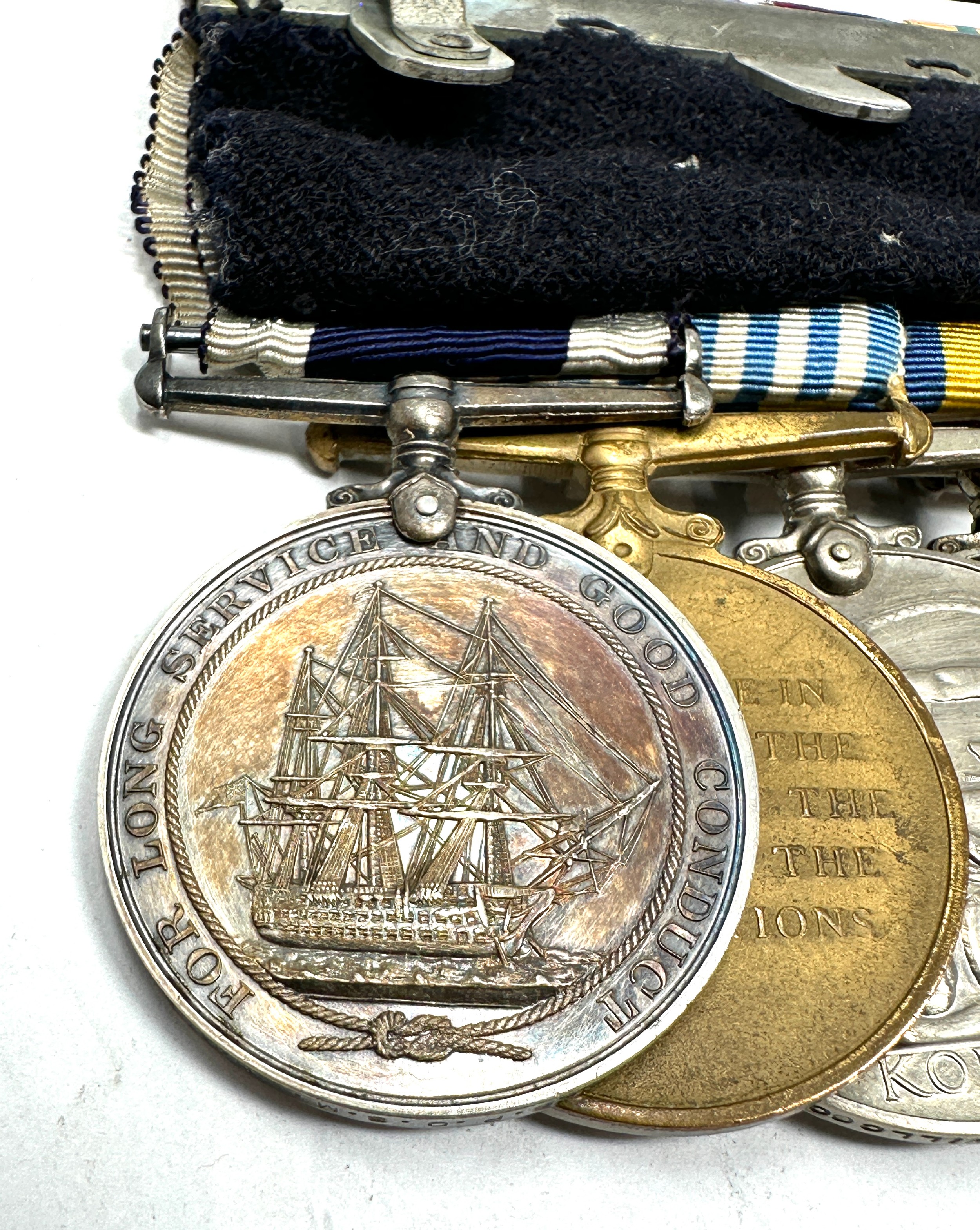 Mounted WW2 ER. II Royal Navy Medal Group n.g.s medal -palestine 1945-48 d/kx93547 f.c willcocks s. - Bild 7 aus 8