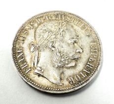 1888 Austria King Franz Joseph I Silver 1 Florin Coin high grade