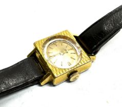 Vintage ladies Tudor wristwatch the watch is ticking worn leather strap