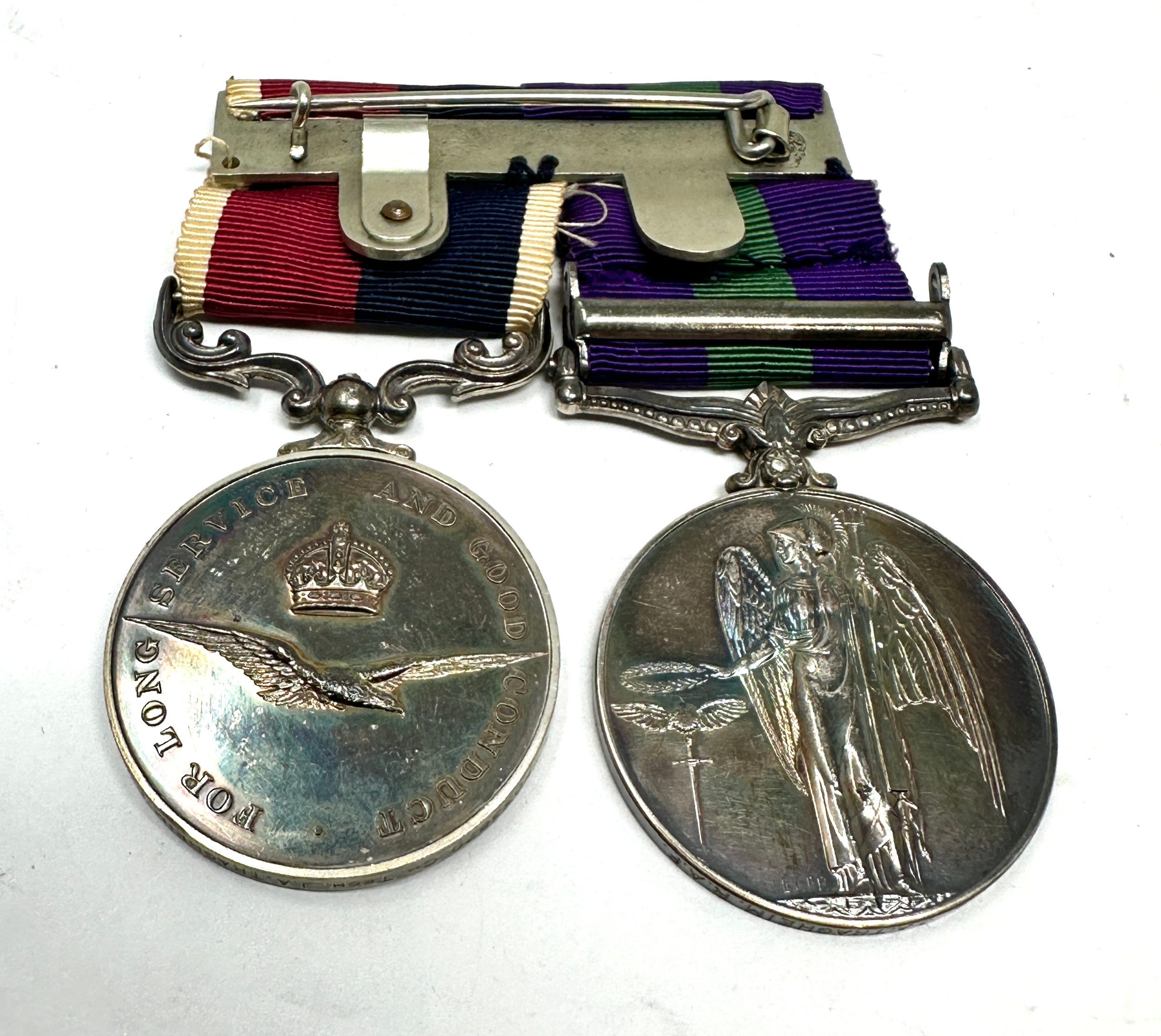 G.S.M Malaya & long service medal pair to cpl j.a traghheim R.A.F - Bild 2 aus 4