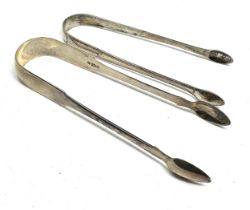 2 x .925 sterling georgian sugar tongs