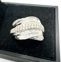 9ct white gold mixed cut diamond dress ring (5.5g)