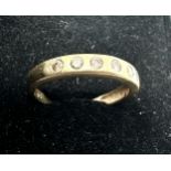 9ct gold champange diamond half eternity ring (1.5g)