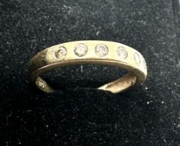 9ct gold champange diamond half eternity ring (1.5g)