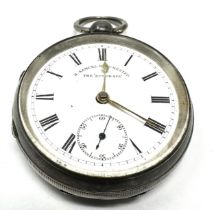 Antique open face silver h. samuel manchester pocket watch the watch is ticking