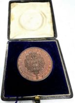 Antique boxed Nottingham high school medal founded by agues mellors ad1513