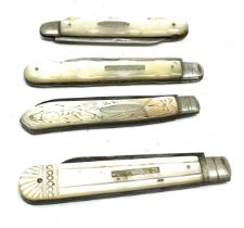 4 x .925 sterling mop fruit knives