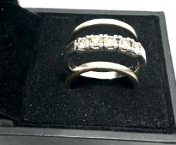 14ct gold triple ring centre ring set with diamonds weight 8.5g