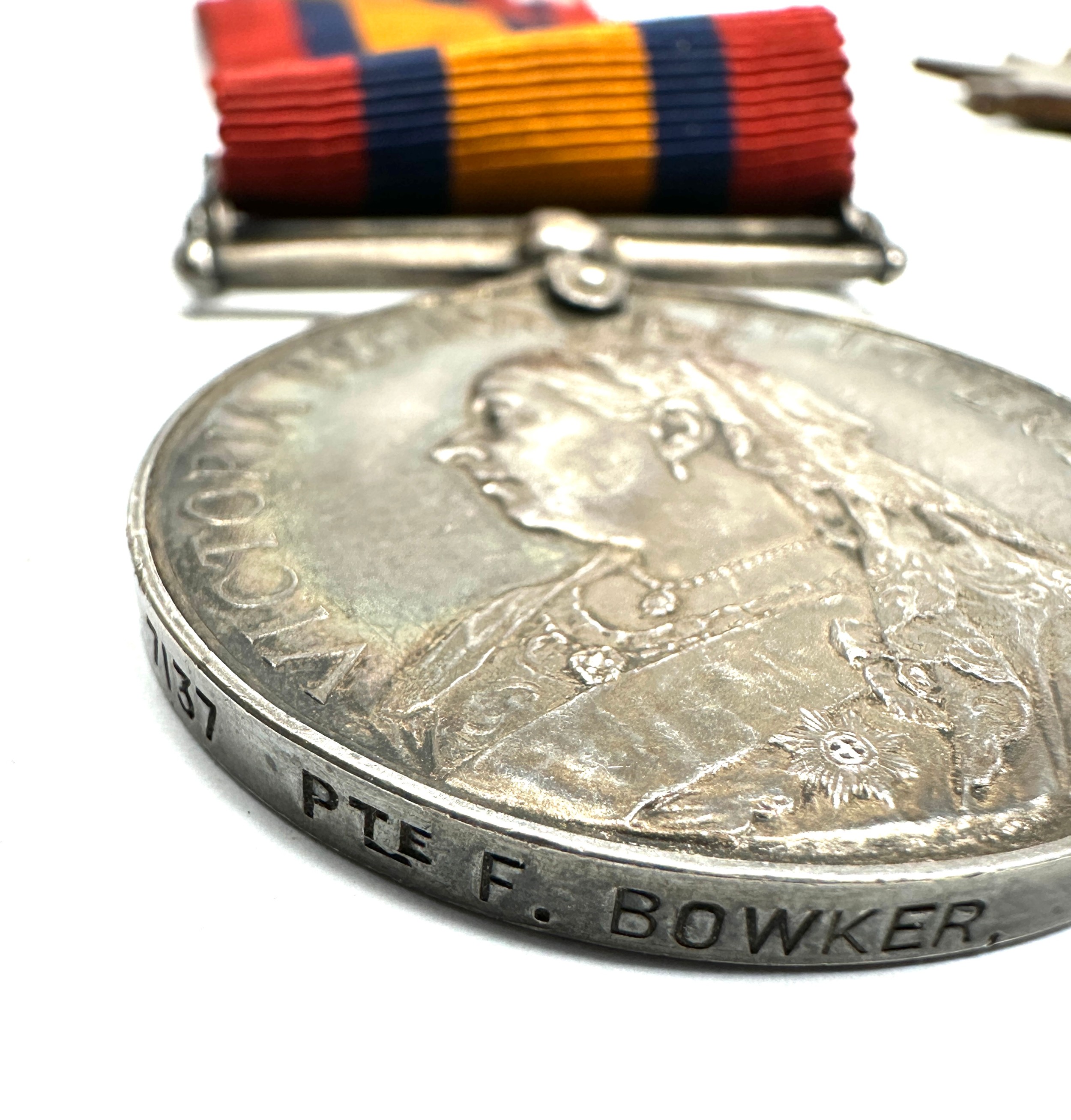 Boer War WW1 Medal Group Named QSA 7137 Pte. F . Bowker Royal Lanc.reg - Bild 3 aus 4