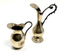 2 x .925 sterling silver small jugs