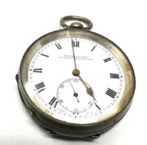 Antique open face silver s samuel manchester pocket watch the watch is ticking